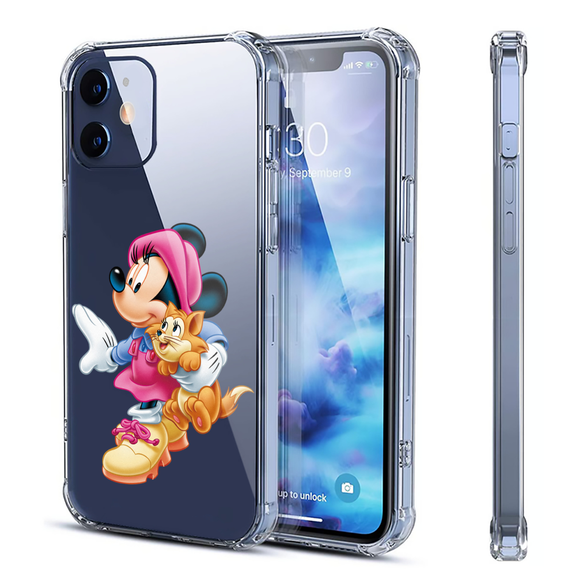 （画像用） ミッキーマウス Mickey Mouse 【iPhone 12シリーズ対応】透明スマホケース（クリアソフトケース）